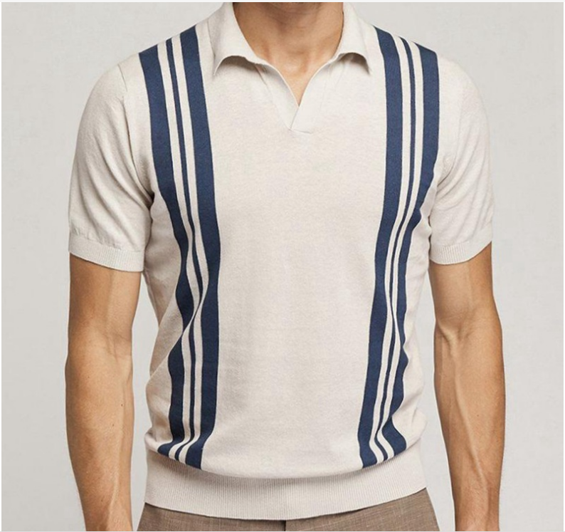 Viva™ | Abrikoos gestreept poloshirt
