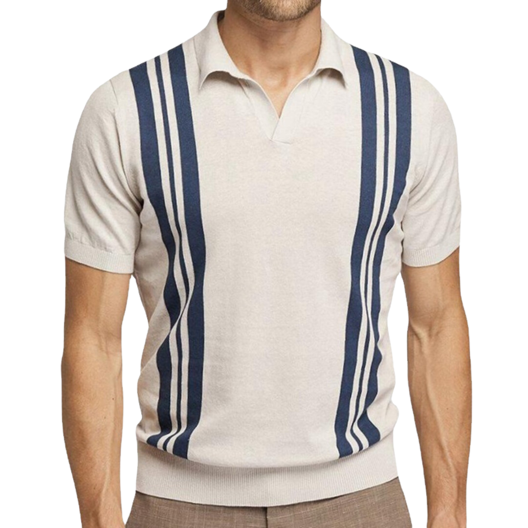 Viva™ | Abrikoos gestreept poloshirt