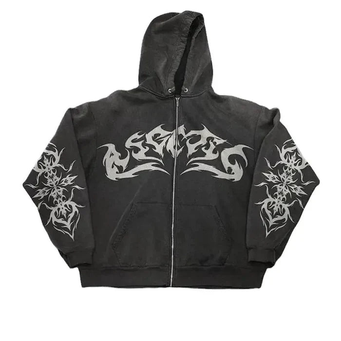 Viva™ | Vintage Flame Zipped Hoodie