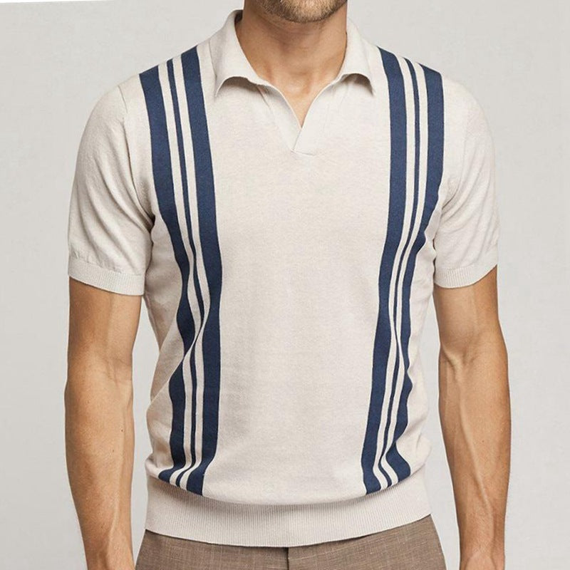 Viva™ | Abrikoos gestreept poloshirt